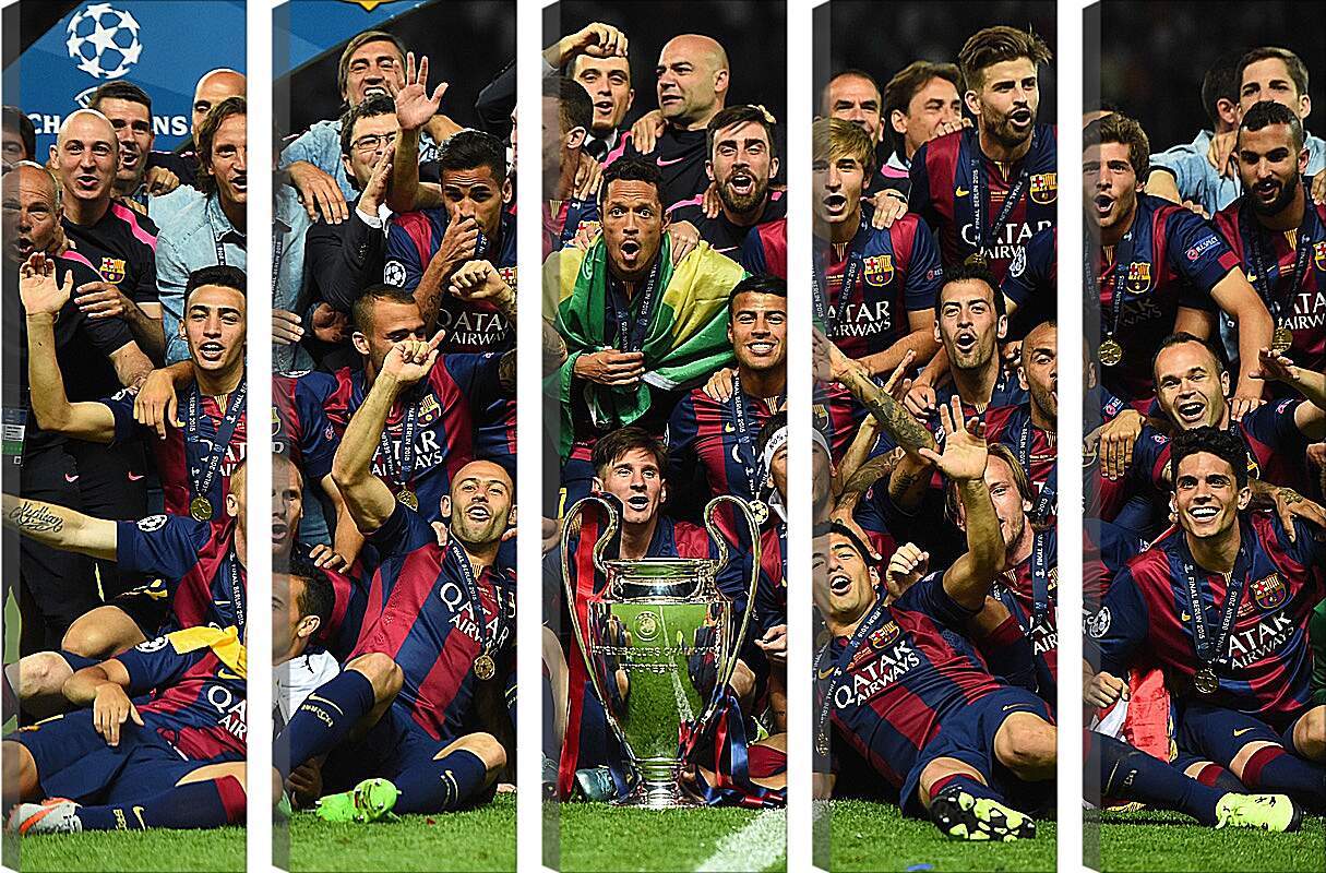 Модульная картина - Победа в Лиге Чемпионов 2015. ФК Барселона. FC Barcelona