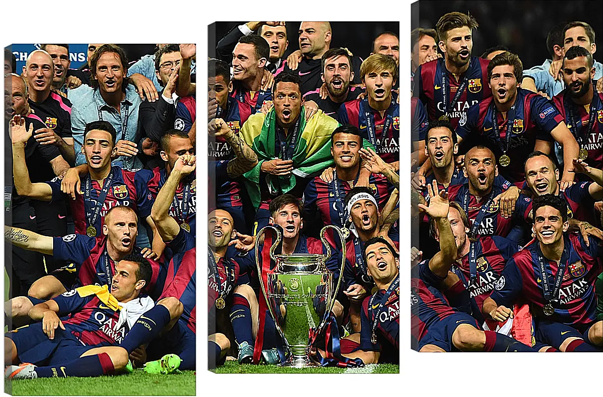 Модульная картина - Победа в Лиге Чемпионов 2015. ФК Барселона. FC Barcelona