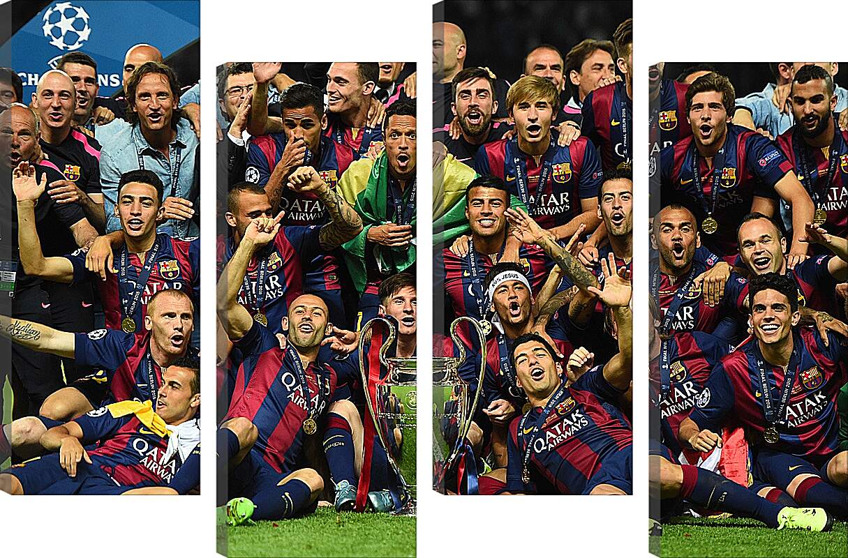Модульная картина - Победа в Лиге Чемпионов 2015. ФК Барселона. FC Barcelona