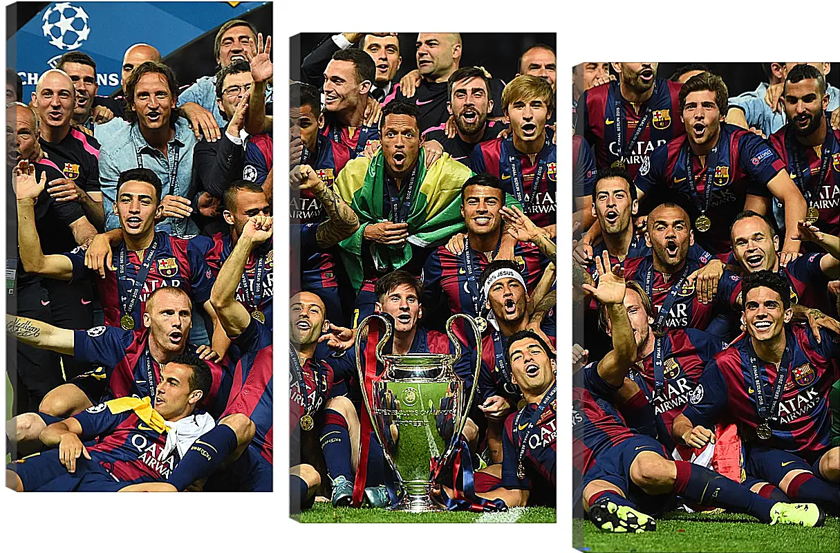 Модульная картина - Победа в Лиге Чемпионов 2015. ФК Барселона. FC Barcelona