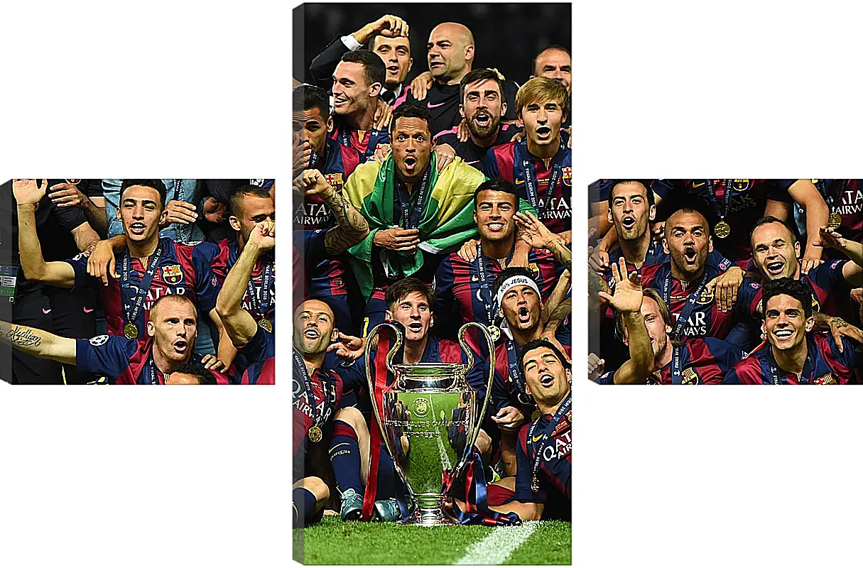 Модульная картина - Победа в Лиге Чемпионов 2015. ФК Барселона. FC Barcelona