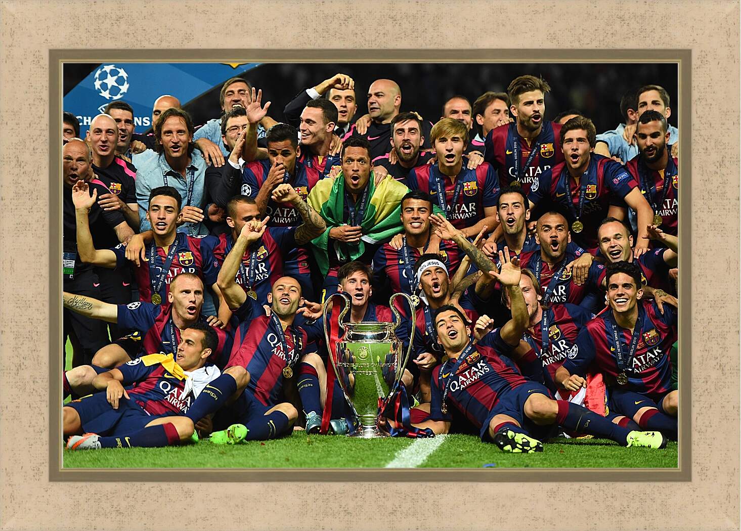 Картина в раме - Победа в Лиге Чемпионов 2015. ФК Барселона. FC Barcelona