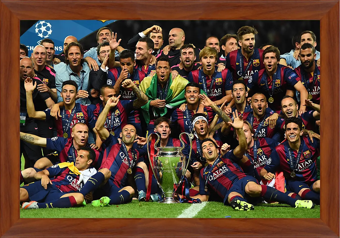 Картина в раме - Победа в Лиге Чемпионов 2015. ФК Барселона. FC Barcelona