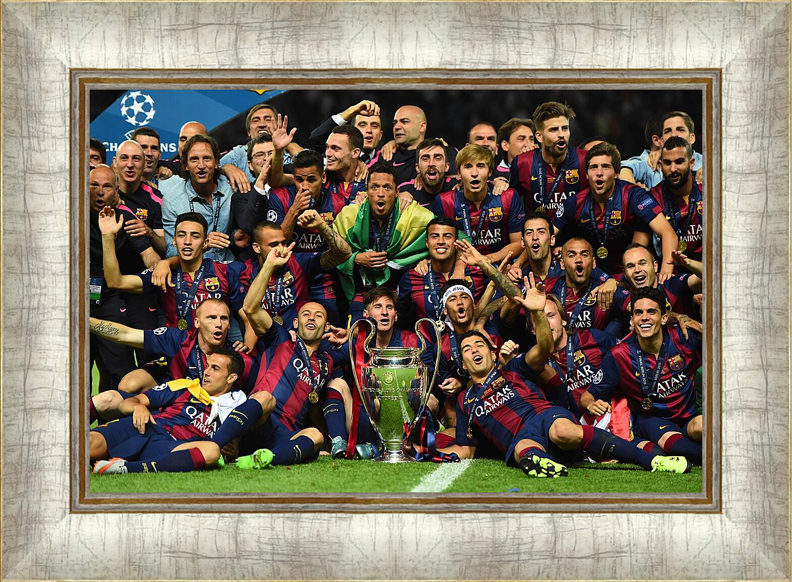 Картина в раме - Победа в Лиге Чемпионов 2015. ФК Барселона. FC Barcelona
