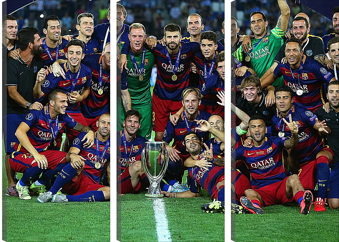 Модульная картина - Победа в суперкубке 2015. ФК Барселона. FC Barcelona