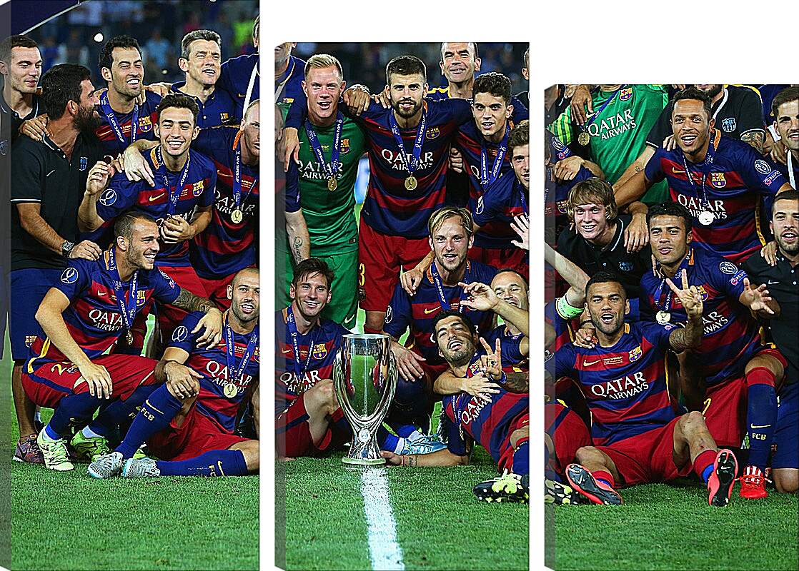 Модульная картина - Победа в суперкубке 2015. ФК Барселона. FC Barcelona