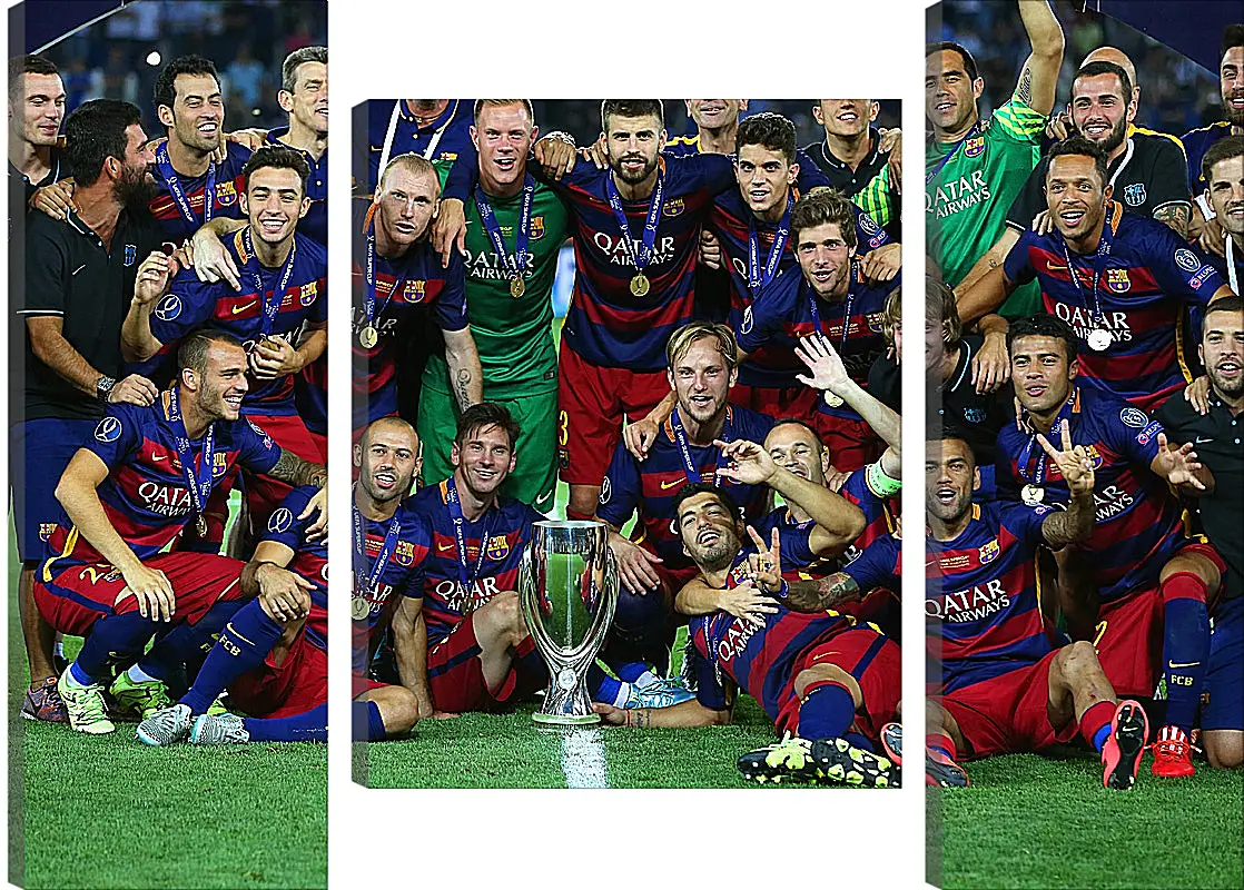 Модульная картина - Победа в суперкубке 2015. ФК Барселона. FC Barcelona