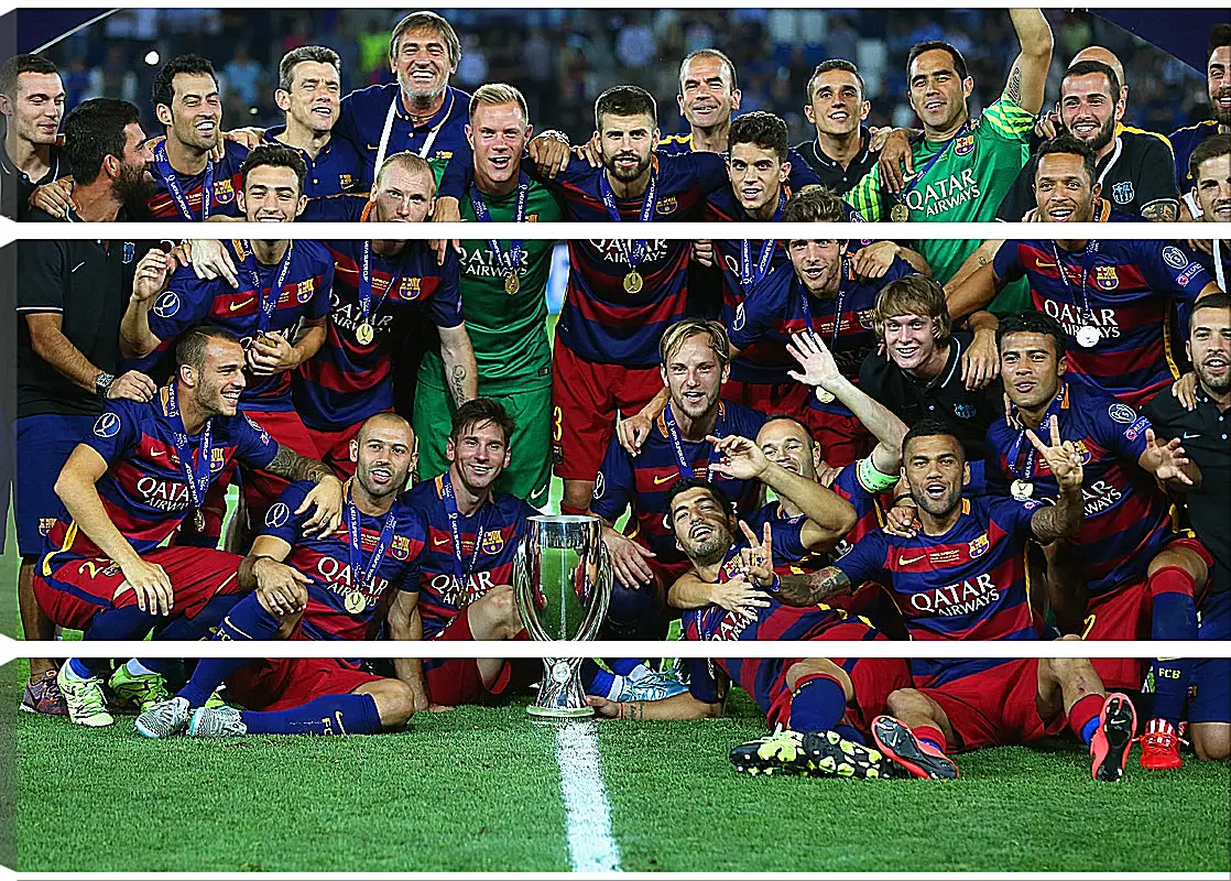 Модульная картина - Победа в суперкубке 2015. ФК Барселона. FC Barcelona