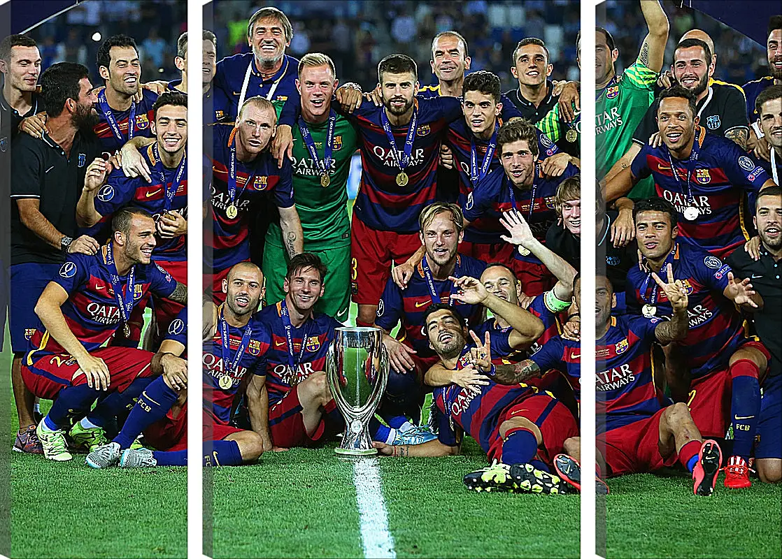 Модульная картина - Победа в суперкубке 2015. ФК Барселона. FC Barcelona