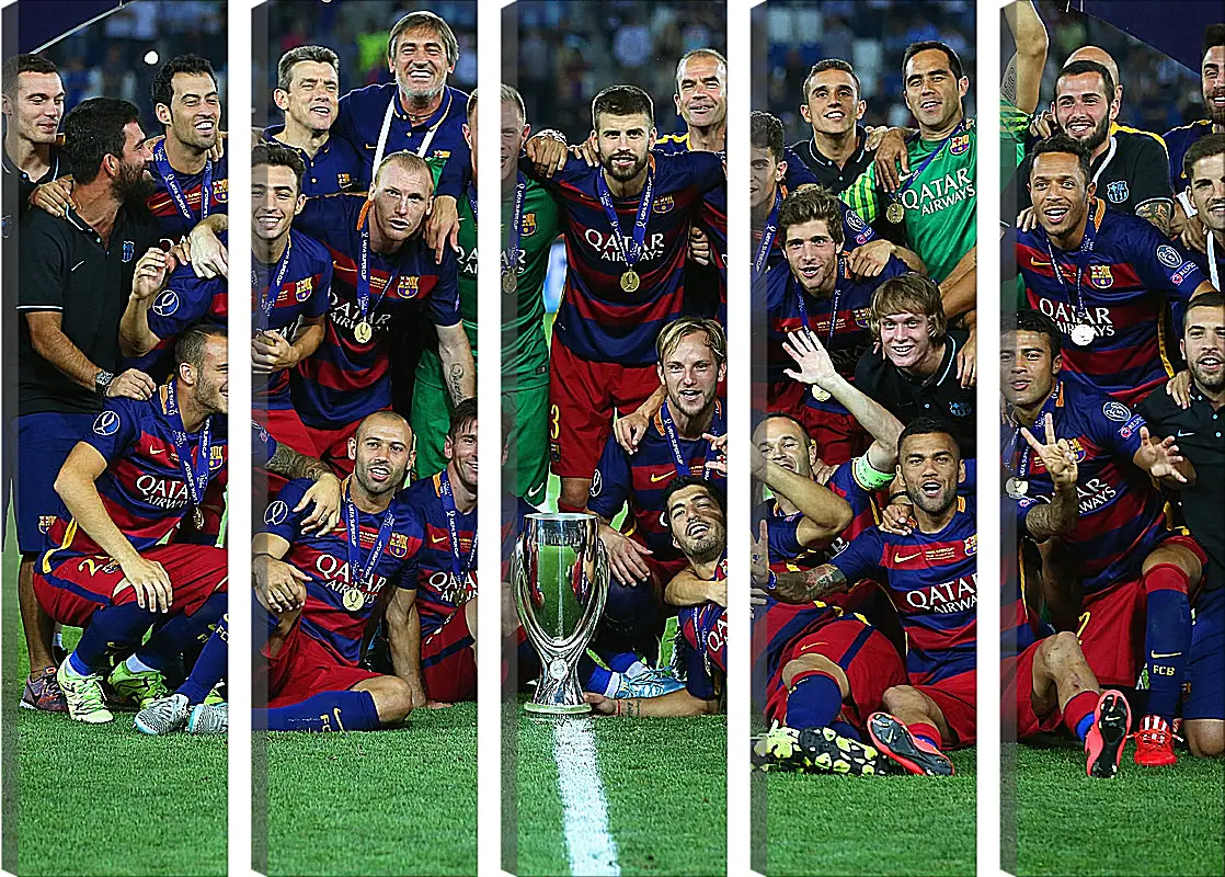 Модульная картина - Победа в суперкубке 2015. ФК Барселона. FC Barcelona