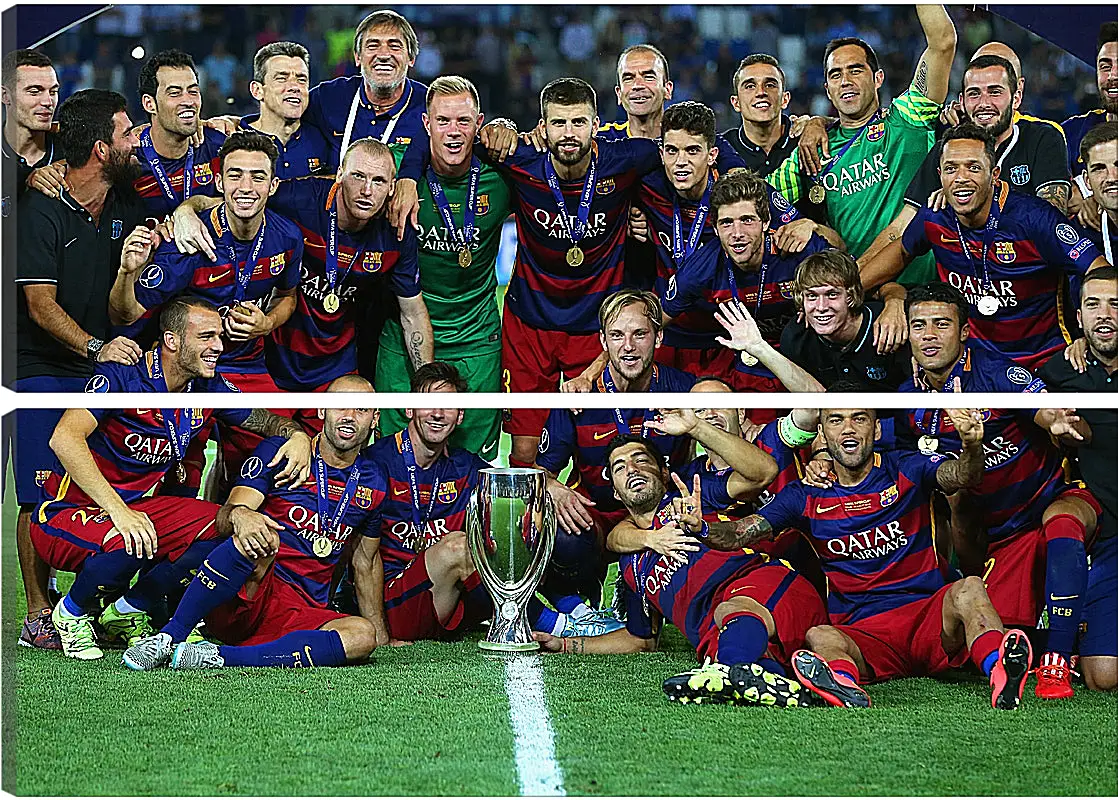 Модульная картина - Победа в суперкубке 2015. ФК Барселона. FC Barcelona