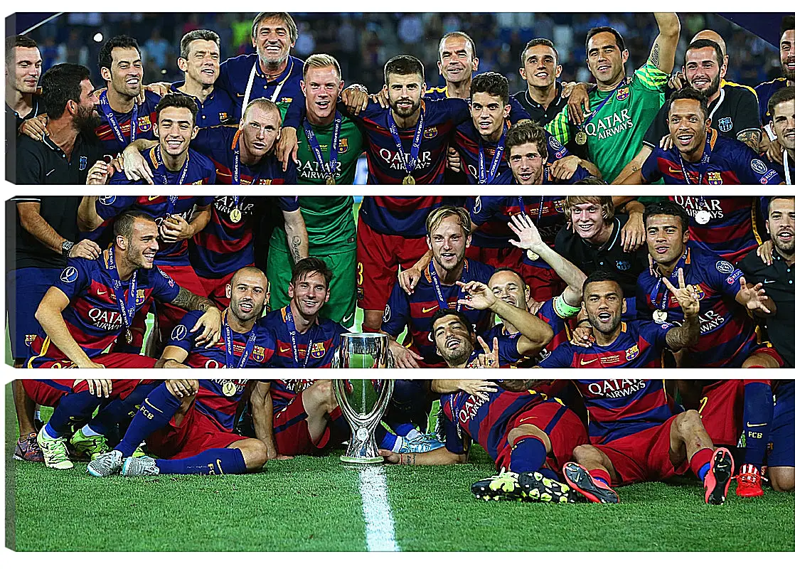 Модульная картина - Победа в суперкубке 2015. ФК Барселона. FC Barcelona