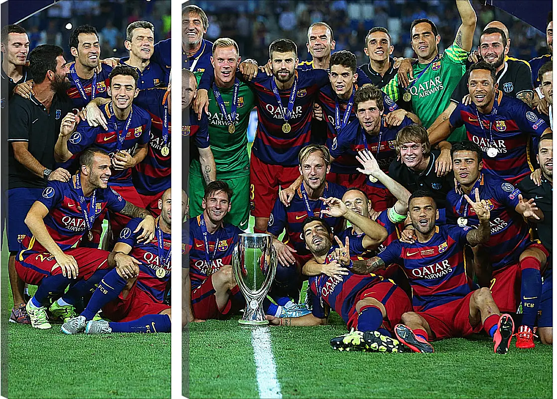 Модульная картина - Победа в суперкубке 2015. ФК Барселона. FC Barcelona