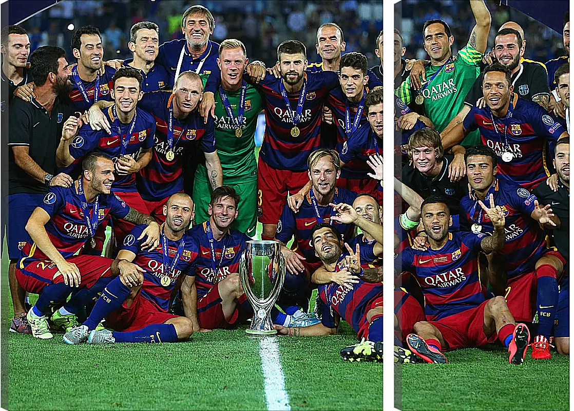 Модульная картина - Победа в суперкубке 2015. ФК Барселона. FC Barcelona