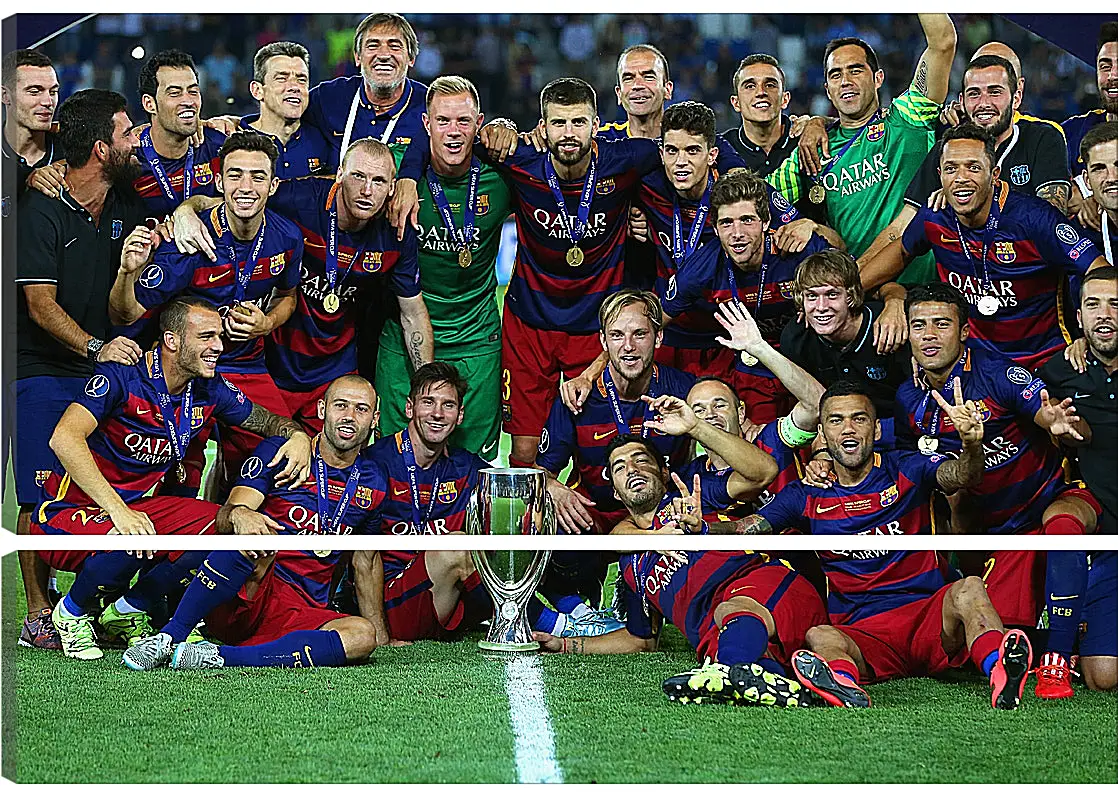 Модульная картина - Победа в суперкубке 2015. ФК Барселона. FC Barcelona