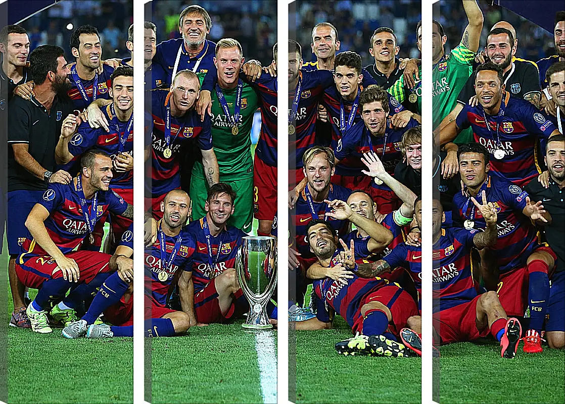 Модульная картина - Победа в суперкубке 2015. ФК Барселона. FC Barcelona