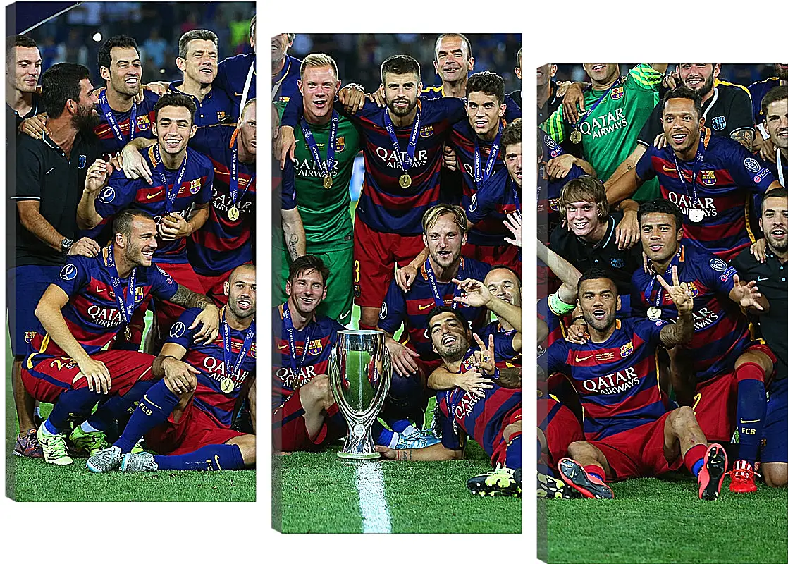 Модульная картина - Победа в суперкубке 2015. ФК Барселона. FC Barcelona