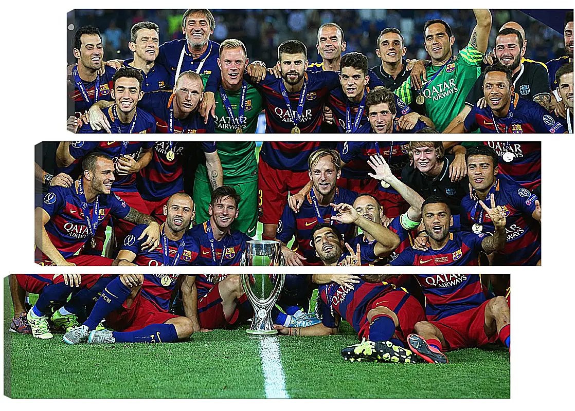 Модульная картина - Победа в суперкубке 2015. ФК Барселона. FC Barcelona