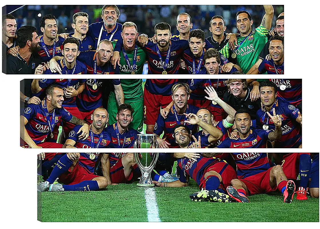 Модульная картина - Победа в суперкубке 2015. ФК Барселона. FC Barcelona