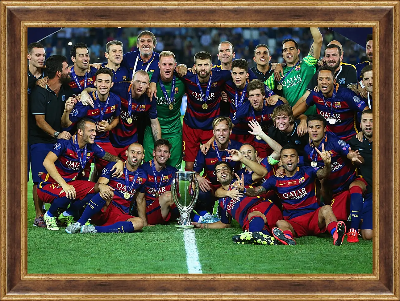 Картина в раме - Победа в суперкубке 2015. ФК Барселона. FC Barcelona