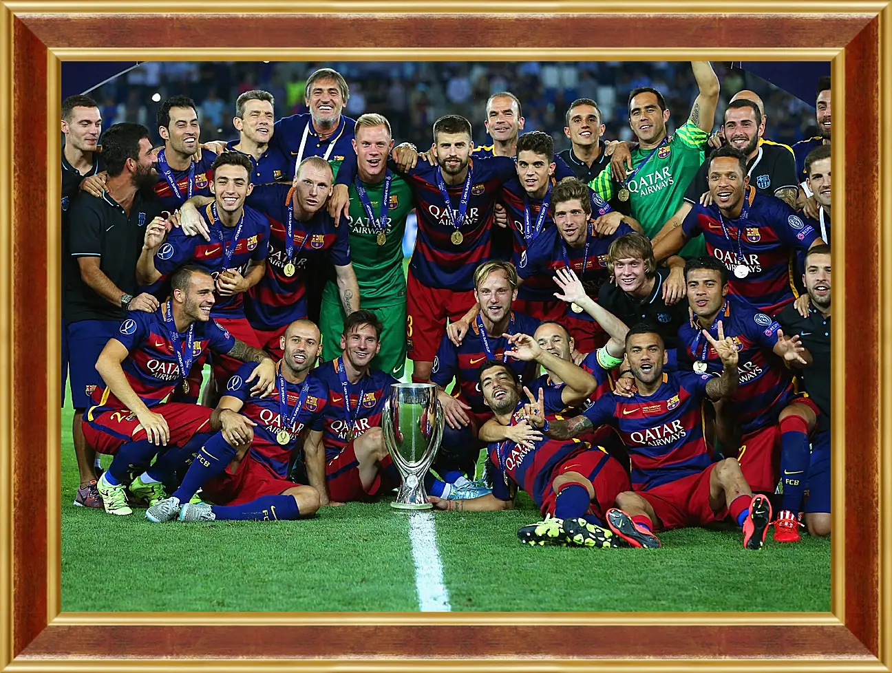 Картина в раме - Победа в суперкубке 2015. ФК Барселона. FC Barcelona