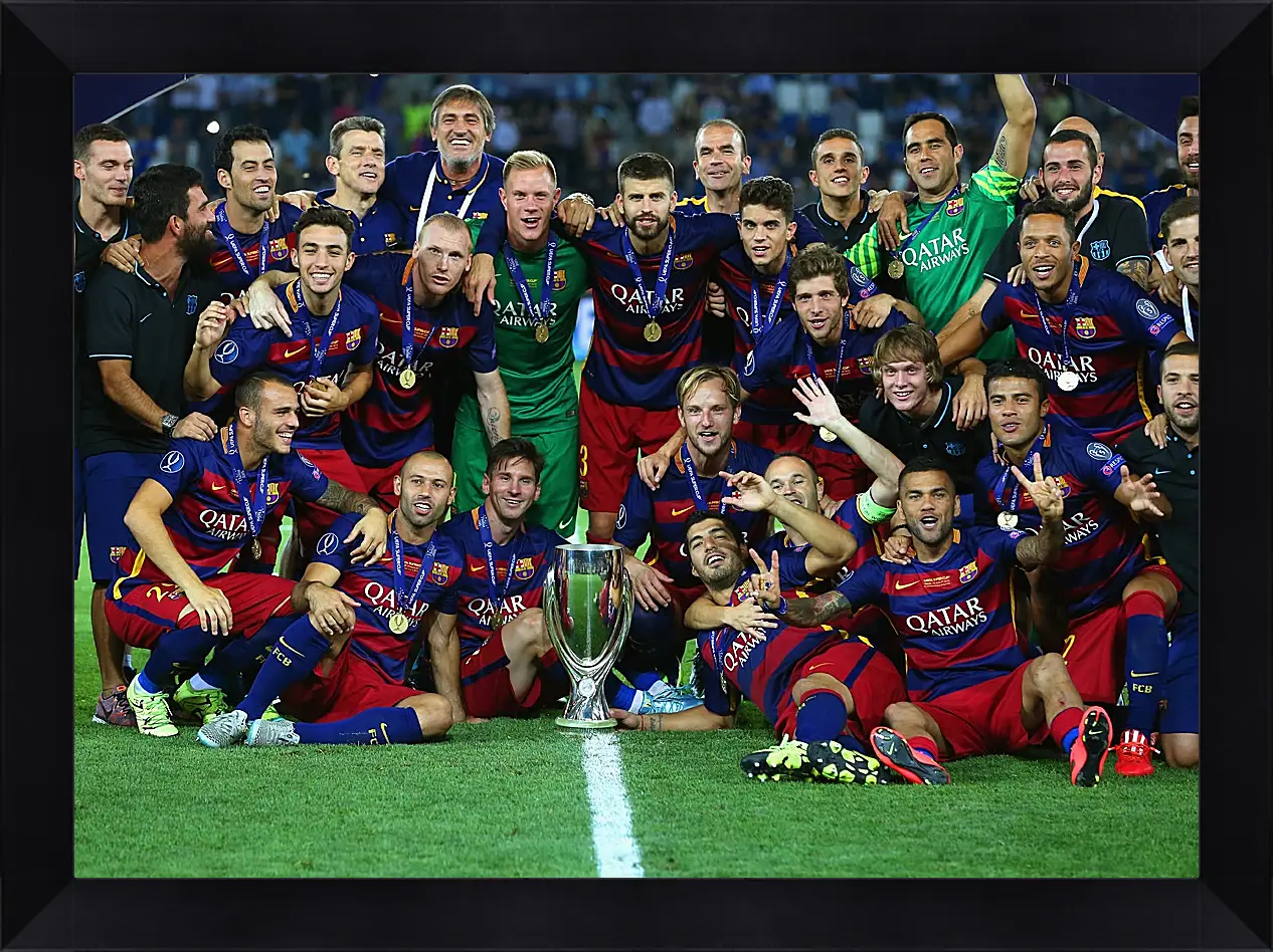 Картина в раме - Победа в суперкубке 2015. ФК Барселона. FC Barcelona