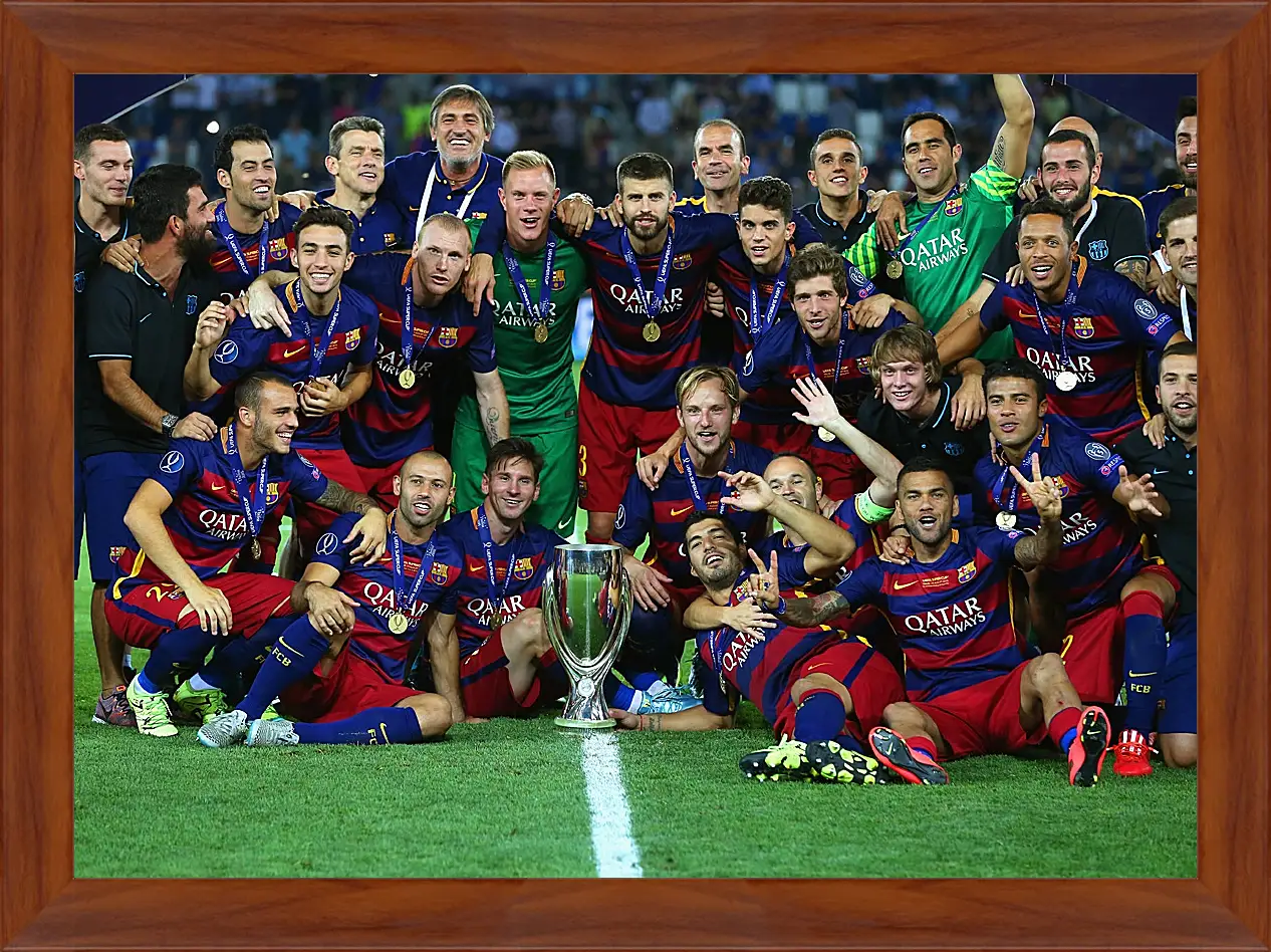 Картина в раме - Победа в суперкубке 2015. ФК Барселона. FC Barcelona