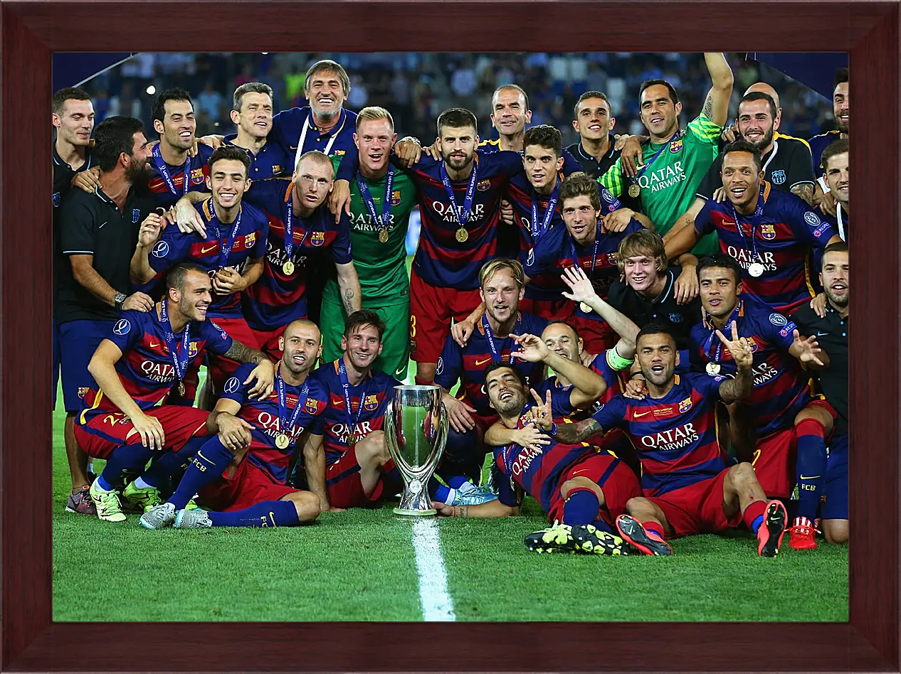 Картина в раме - Победа в суперкубке 2015. ФК Барселона. FC Barcelona