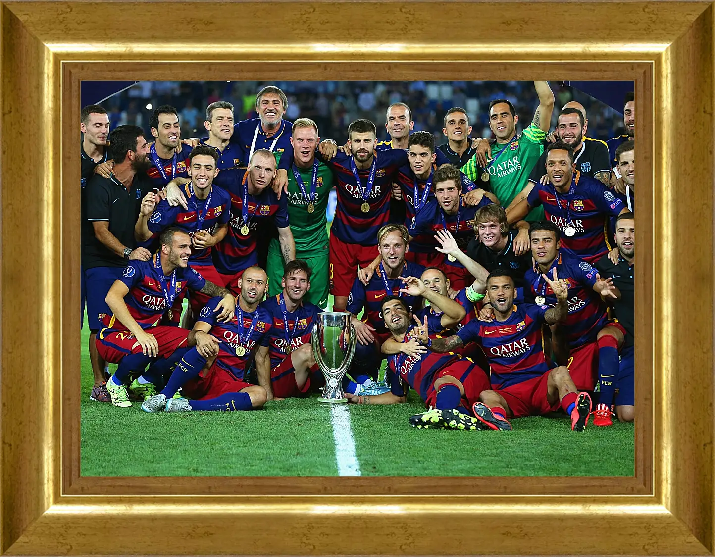 Картина в раме - Победа в суперкубке 2015. ФК Барселона. FC Barcelona