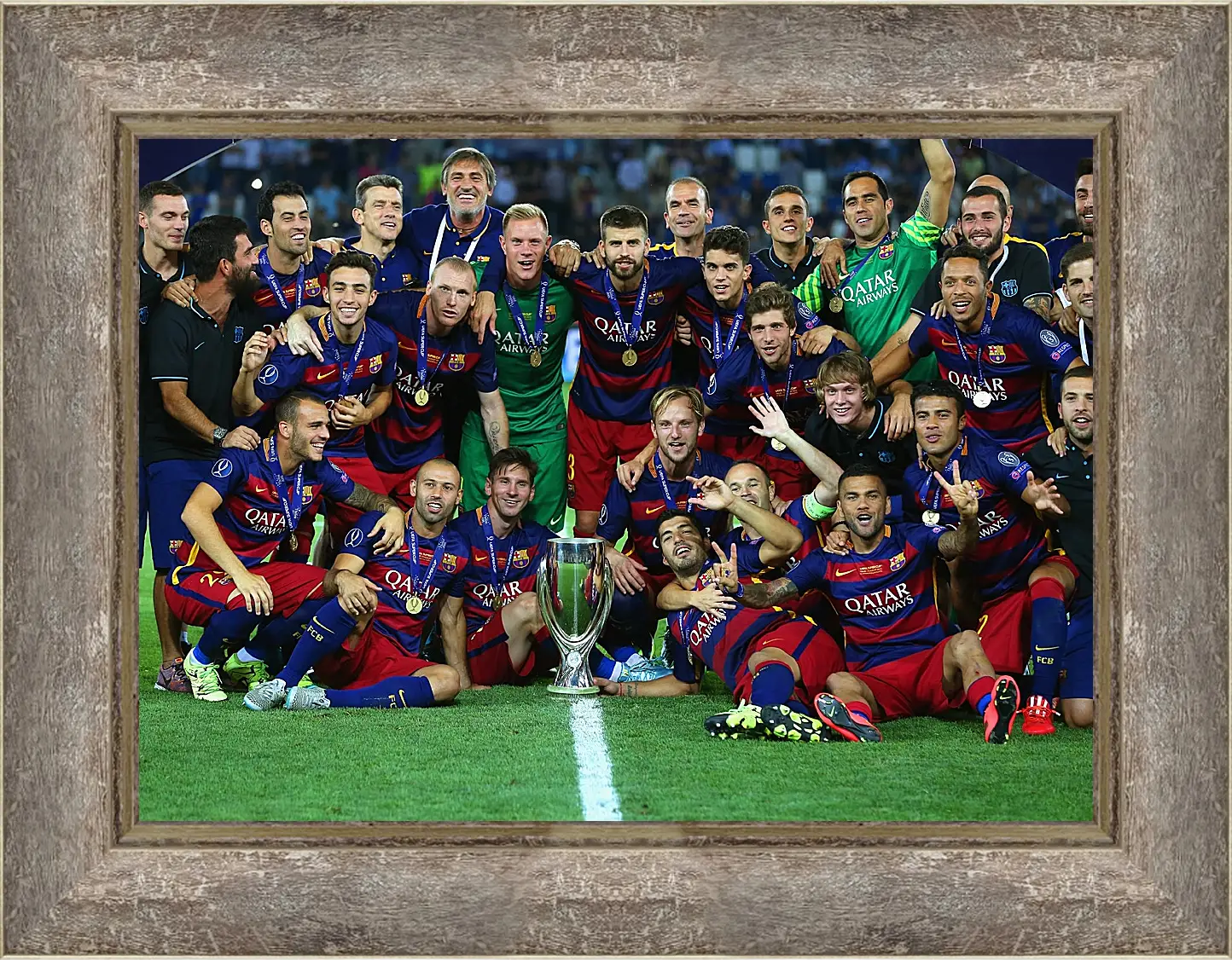 Картина в раме - Победа в суперкубке 2015. ФК Барселона. FC Barcelona