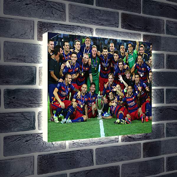 Лайтбокс световая панель - Победа в суперкубке 2015. ФК Барселона. FC Barcelona