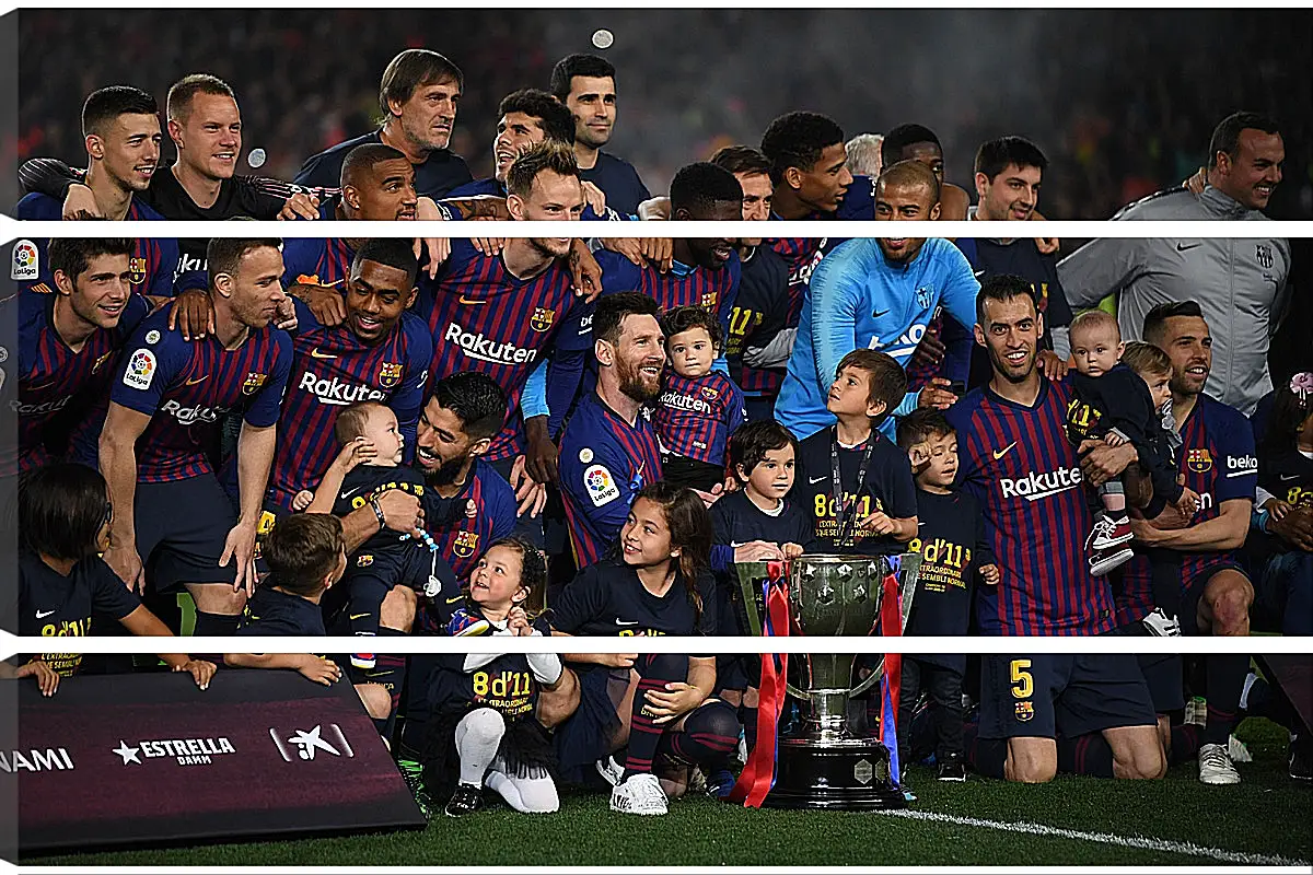 Модульная картина - Победа в Чемпионате Испании. ФК Барселона. FC Barcelona