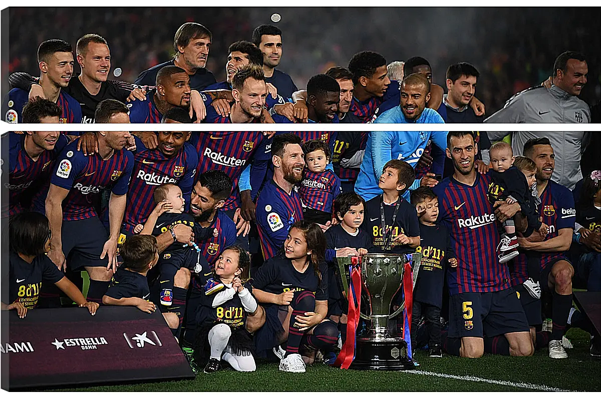 Модульная картина - Победа в Чемпионате Испании. ФК Барселона. FC Barcelona