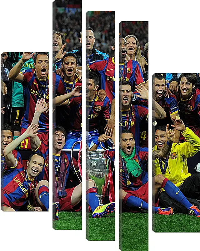 Модульная картина - Победа в Лиге Чемпионов 2011. ФК Барселона. FC Barcelona