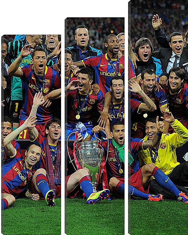 Модульная картина - Победа в Лиге Чемпионов 2011. ФК Барселона. FC Barcelona