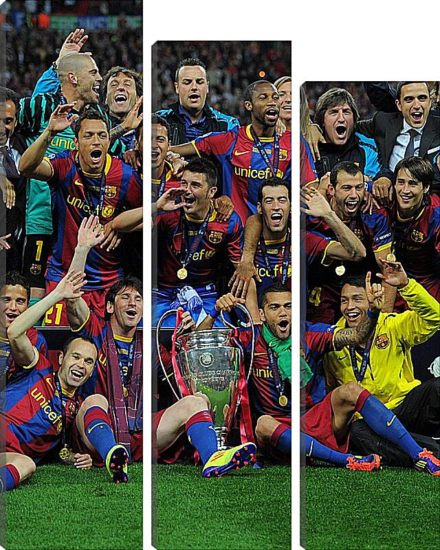 Модульная картина - Победа в Лиге Чемпионов 2011. ФК Барселона. FC Barcelona