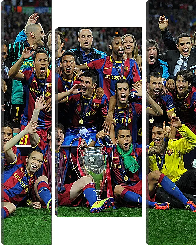 Модульная картина - Победа в Лиге Чемпионов 2011. ФК Барселона. FC Barcelona