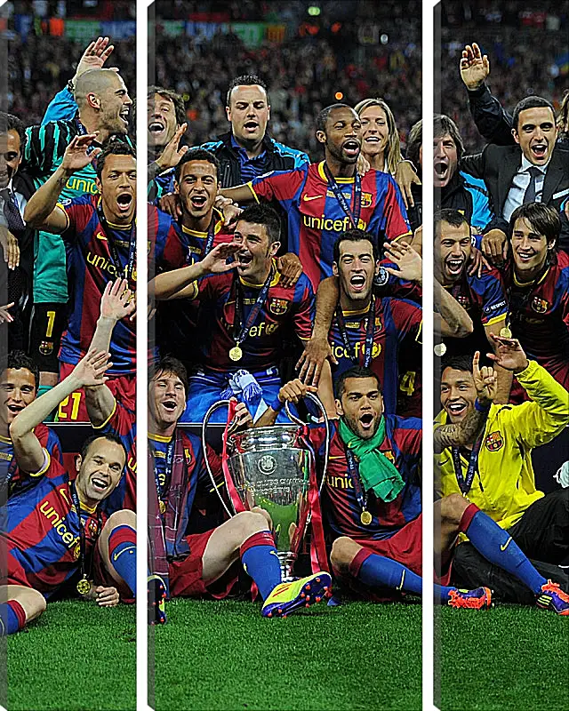 Модульная картина - Победа в Лиге Чемпионов 2011. ФК Барселона. FC Barcelona