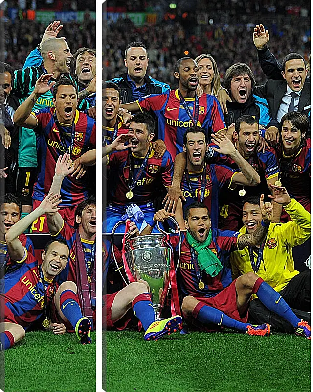 Модульная картина - Победа в Лиге Чемпионов 2011. ФК Барселона. FC Barcelona