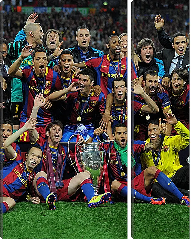 Модульная картина - Победа в Лиге Чемпионов 2011. ФК Барселона. FC Barcelona