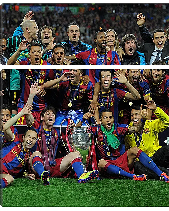 Модульная картина - Победа в Лиге Чемпионов 2011. ФК Барселона. FC Barcelona