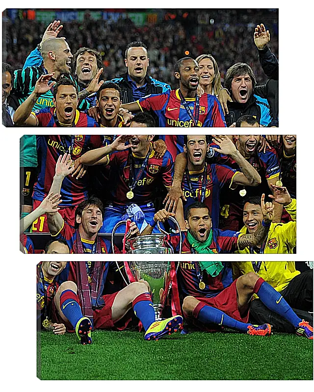 Модульная картина - Победа в Лиге Чемпионов 2011. ФК Барселона. FC Barcelona