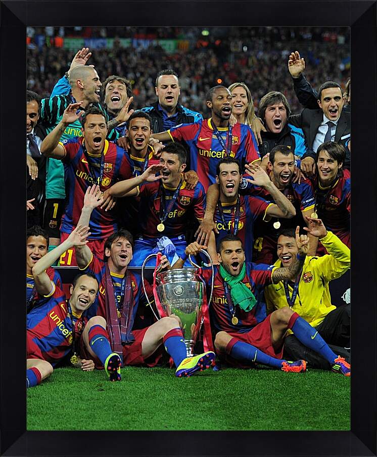 Картина в раме - Победа в Лиге Чемпионов 2011. ФК Барселона. FC Barcelona