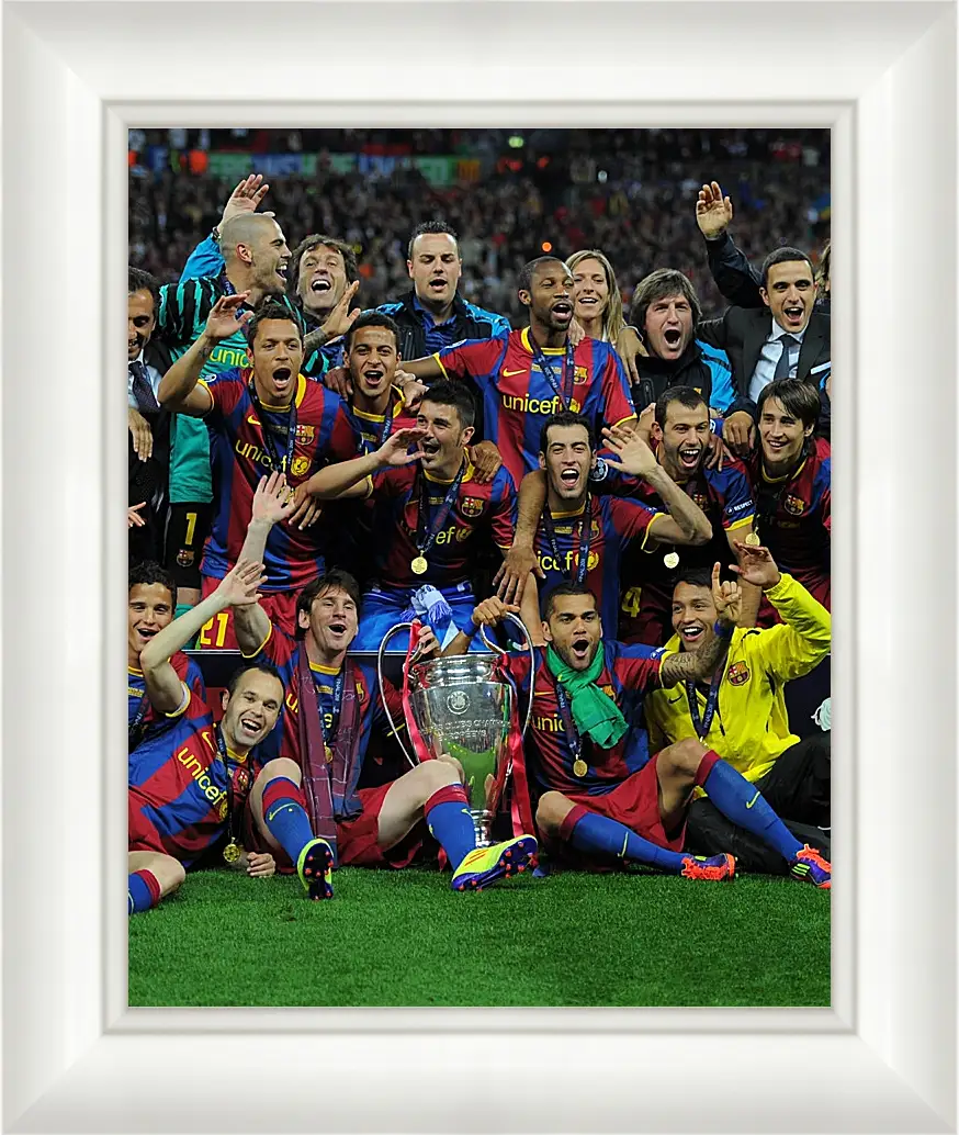 Картина в раме - Победа в Лиге Чемпионов 2011. ФК Барселона. FC Barcelona