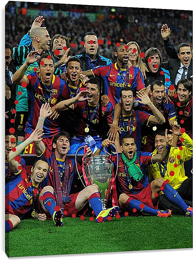 Часы картина - Победа в Лиге Чемпионов 2011. ФК Барселона. FC Barcelona