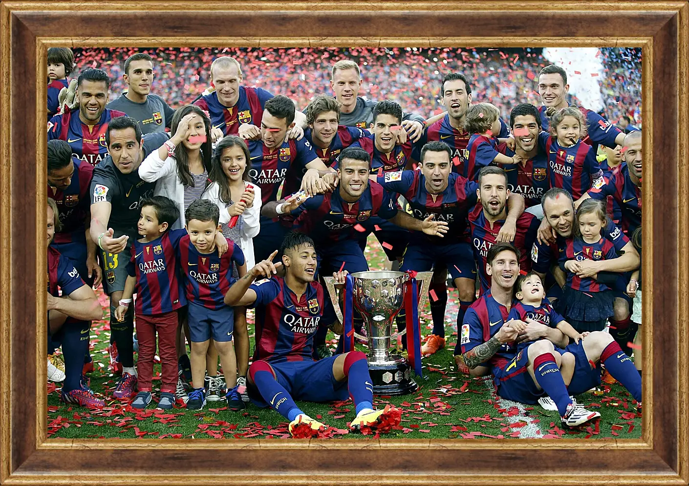 Картина в раме - Победа в Чемпионате Испании. ФК Барселона. FC Barcelona