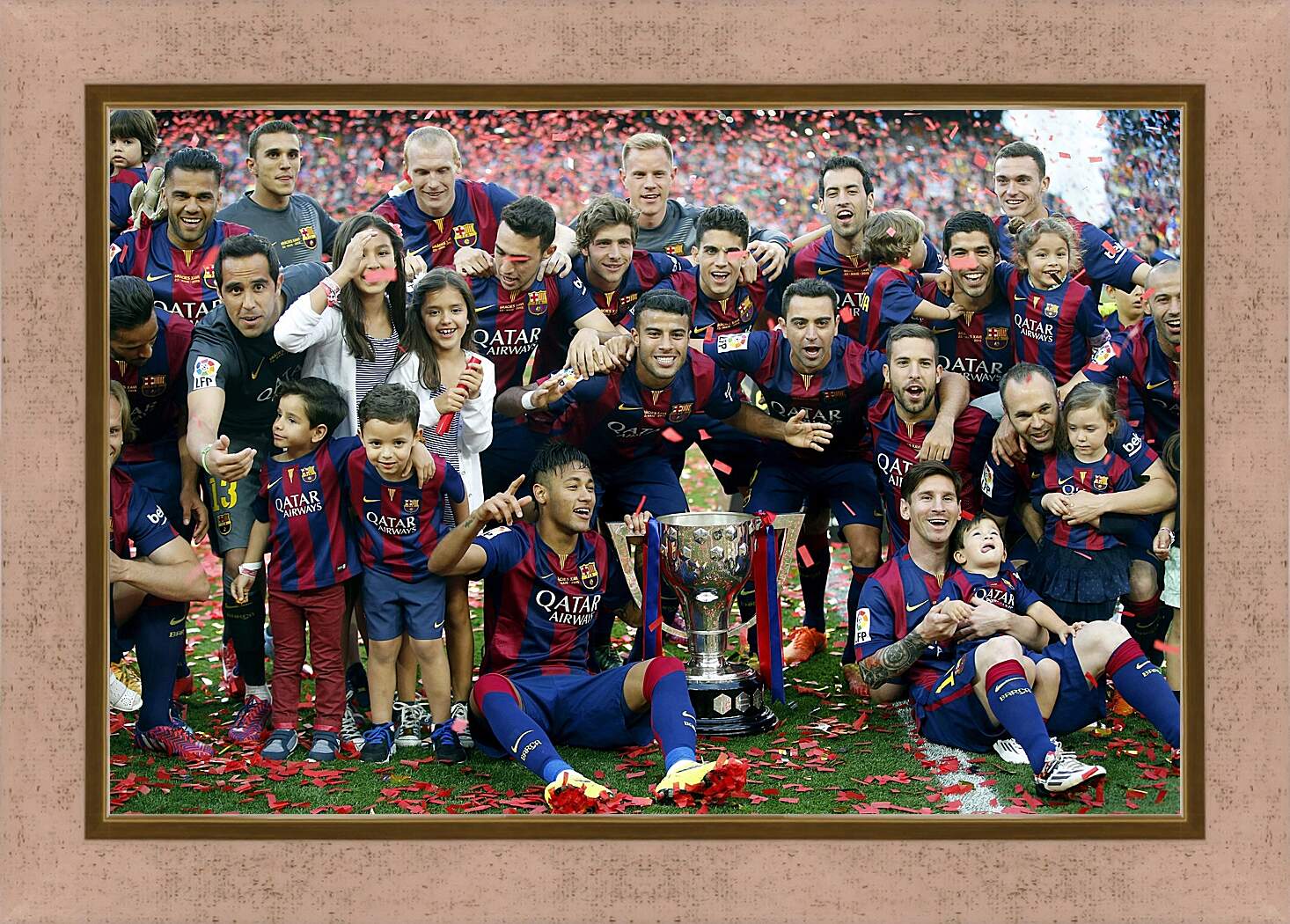 Картина в раме - Победа в Чемпионате Испании. ФК Барселона. FC Barcelona