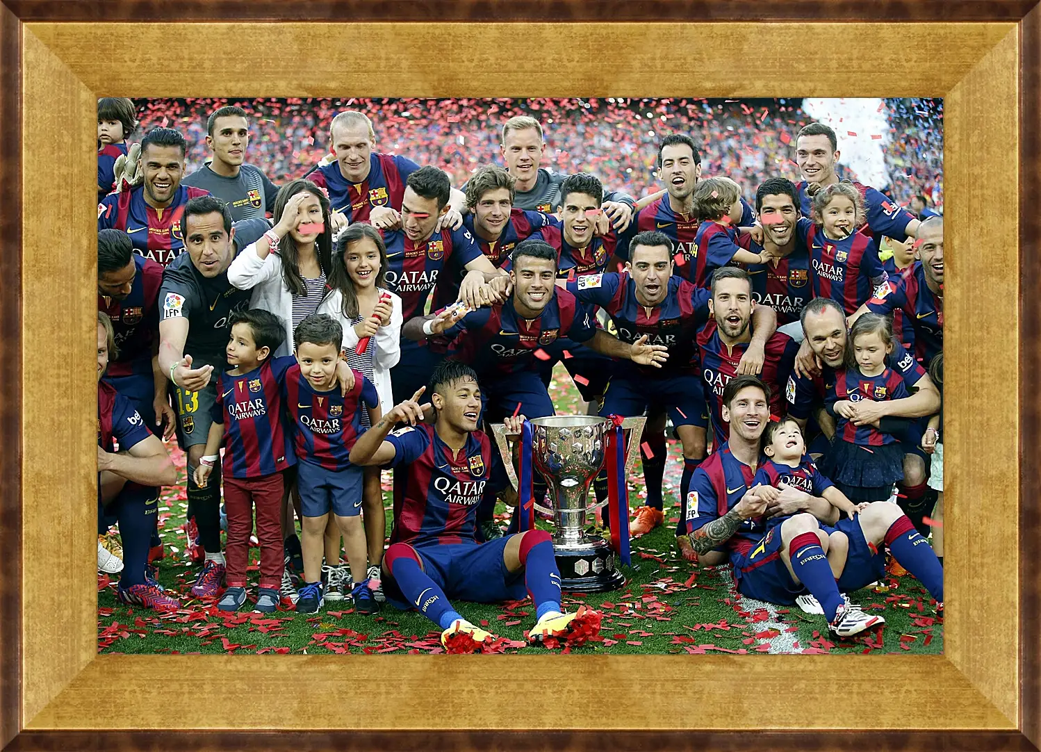 Картина в раме - Победа в Чемпионате Испании. ФК Барселона. FC Barcelona