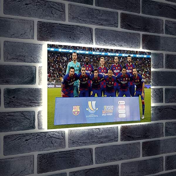 Лайтбокс световая панель - Фото перед матчем ФК Барселона. FC Barcelona