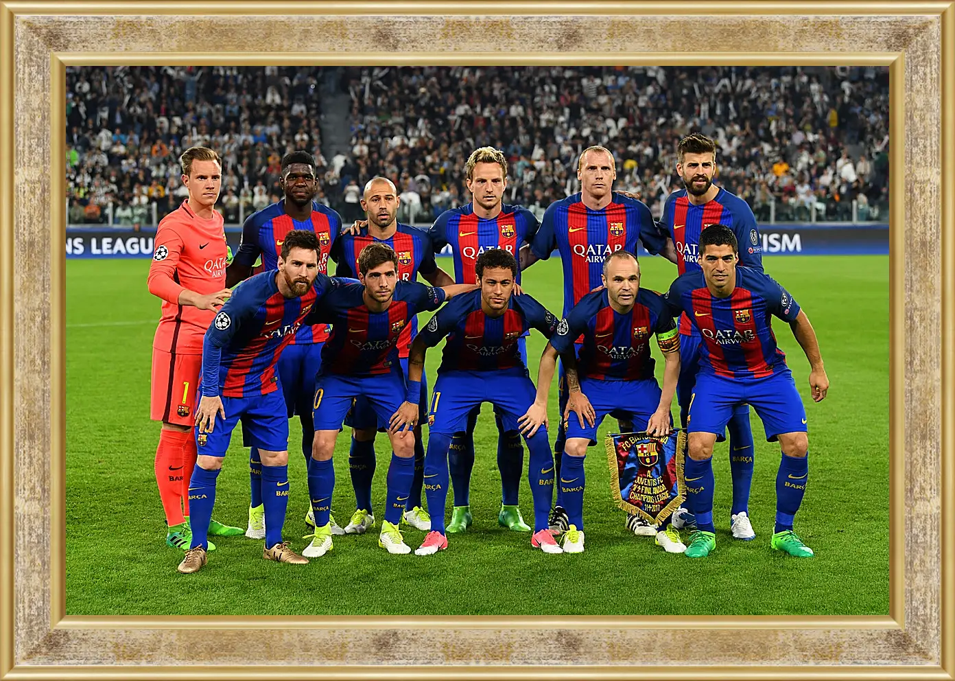 Картина в раме - Фото перед матчем ФК Барселона. FC Barcelona